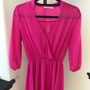 Hot pink mini flowy dress!!